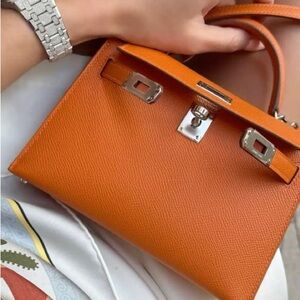 Orange Leather Handbag